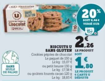 Super U BISCUITS U SAKS GLUTEN offre