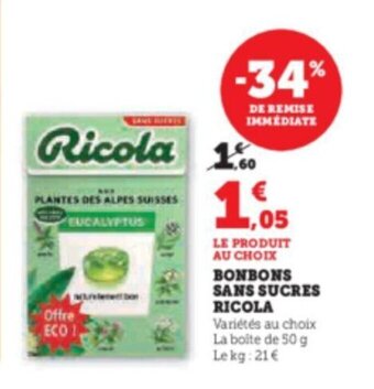 BONBONS SANS SUCRES RICOLA