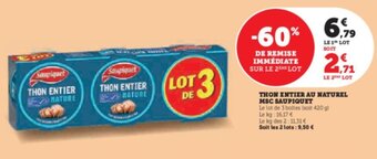 Super U THON ENTIER AU NATUREL MSC SAUPIQUET offre