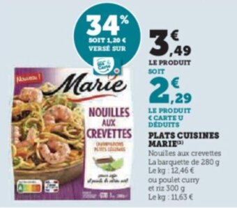 Super U PLATS CUISINES MARIE offre