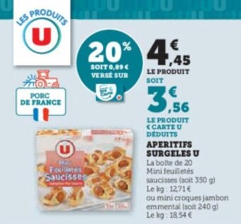 Super U APERITIFS SURGELES U offre