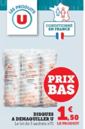 Super U DISQUES A DEMAQUILLER U offre
