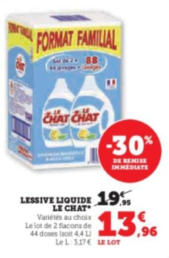 Super U LESSIVE LIQUIDE LE CHAT offre