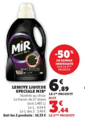 Super U LESSIVE LIQUIDE SPECIALE MIR offre