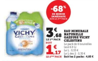 Super U EAU MINERALE NATURELLE GAZEUSE VICHY CELESTINS offre