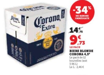 Super U BIERE BLONDE CORONA 4,5 offre