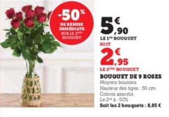 Super U BOUQUET DE 9 ROSES offre