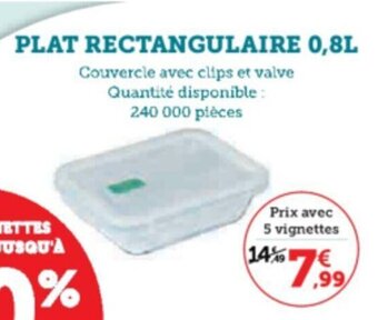 Super U PLAT RECTANGULAIRE 0,8L offre