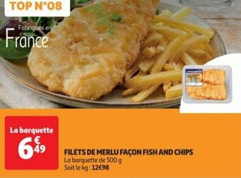 Auchan FILETS DE MERLU FAÇON FISH AND CHIPS offre