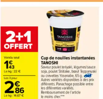 Cup de nouilles instantanées Tanoshi