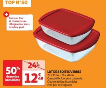 Auchan LOT DE 2 BOITES VERRES offre