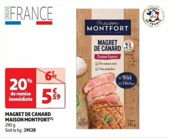 Auchan MAGRET DE CANARD MAISON MONTFORT offre