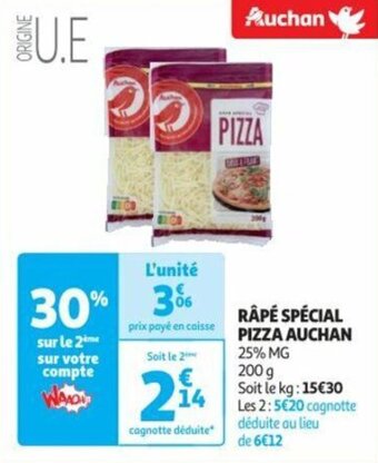 Auchan RÂPÉ SPÉCIAL PIZZA AUCHAN offre