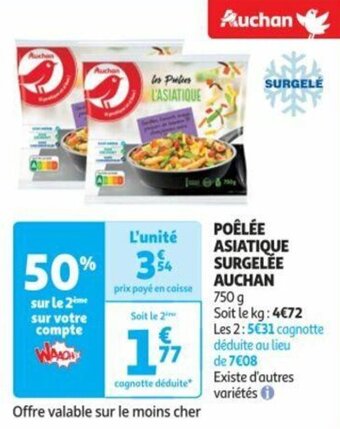 Auchan POÊLÉE ASIATIQUE SURGELEE AUCHAN offre
