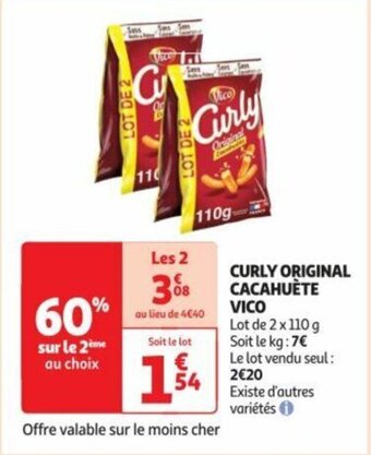 Auchan CURLY ORIGINAL CACAHUÈTE VICO offre