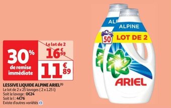 Auchan LESSIVE LIQUIDE ALPINE ARIEL offre