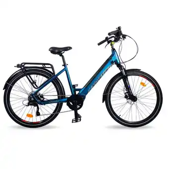 Decathlon Vélo électrique urbanbiker sidney plus 23 bleu, roues 26,504wh(36v 15ah) offre