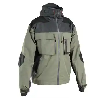 Decathlon Veste de pêche imperméable 500 kaki offre