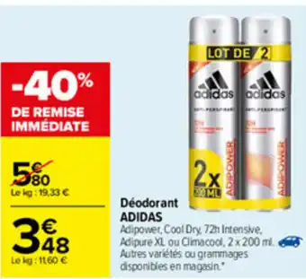 Carrefour Dèodorant Adidas offre
