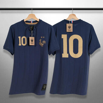 Decathlon T-shirt les bleus retro avec lacets football adulte vintage offre