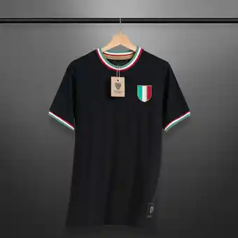 Decathlon T-shirt gli azzurri black football adulte vintage offre