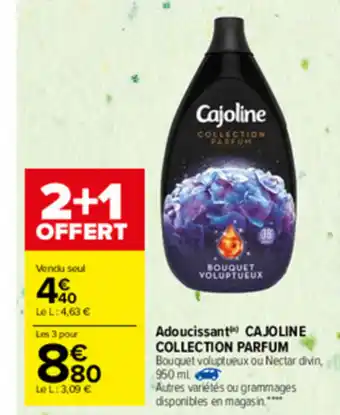 Carrefour Adoucissant Cajoline Collection parfum offre