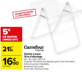 Carrefour Séchoir à poser 16m d'étendage offre