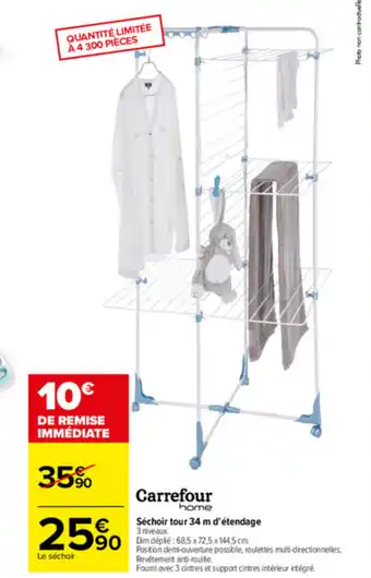 Carrefour Séchoir tour 34 m d'étendage offre