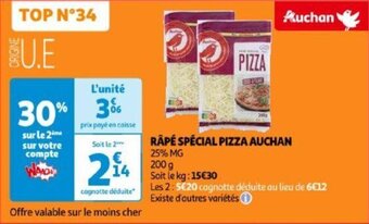 Auchan RÂPÉ SPÉCIAL PIZZA AUCHAN offre