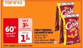 Auchan CURLY ORIGINAL CACAHUÈTE VICO offre