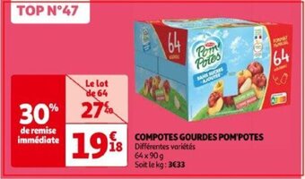 Auchan COMPOTES GOURDES POM'POTES offre