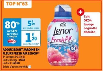 Auchan ADOUCISSANT JARDINS EN FLEURS FRESH AIR LENOR offre