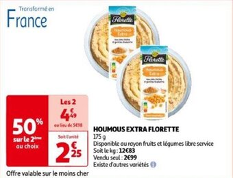 Auchan HOUMOUS EXTRA FLORETTE offre
