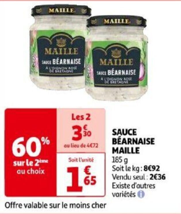 Promo SAUCE BÉARNAISE MAILLE 185 g chez Auchan