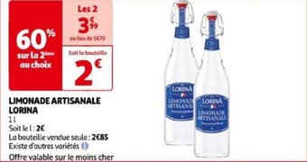 Auchan LIMONADE ARTISANALE LORINA offre