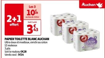 Auchan PAPIER TOILETTE BLANC AUCHAN offre