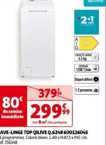 Auchan LAVE-LINGE TOP QILIVE Q.6248 600126045 offre
