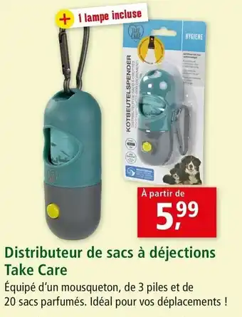 Maxi Zoo Distributeur de sacs à déjections take care offre