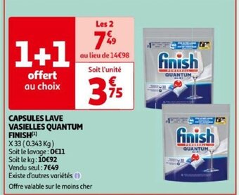 Auchan CAPSULES LAVE VASIELLES QUANTUM FINISH(¹) offre