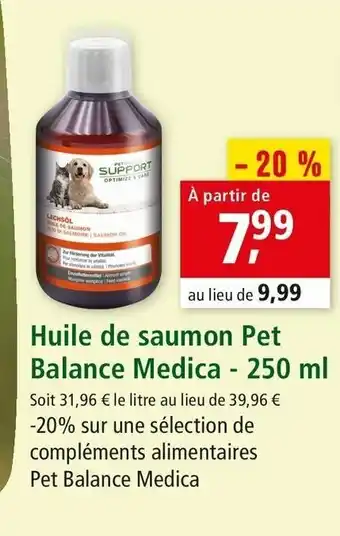 Maxi Zoo Huile de saumon pet balance medica offre