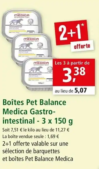 Maxi Zoo Boîtes pet balance medica gastro intestinal offre