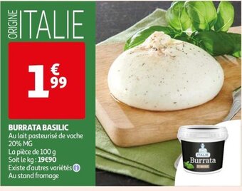Auchan BURRATA BASILIC offre