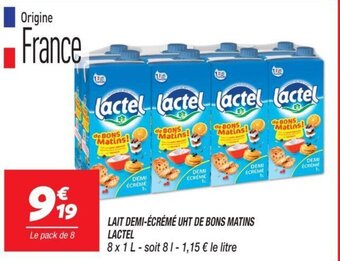 Netto LAIT DEMI-ÉCRÉMÉ UHT DE BONS MATINS LACTEL offre