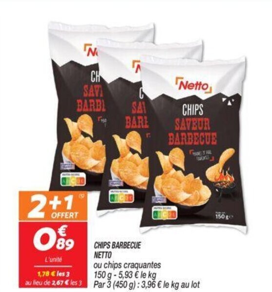 Promo CHIPS BARBECUE NETTO chez Netto