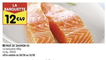Leader Price PAVÉ DE SAUMON X4 offre