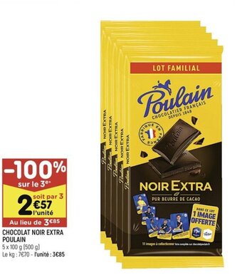 Leader Price CHOCOLAT NOIR EXTRA POULAIN offre