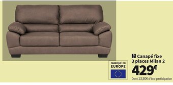 Conforama Canape fixe 3 places milan 2 offre