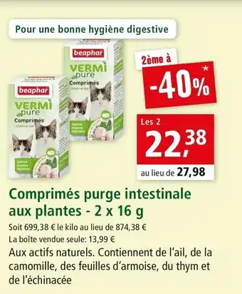 Maxi Zoo Comprimés purge intestinale aux plantes offre