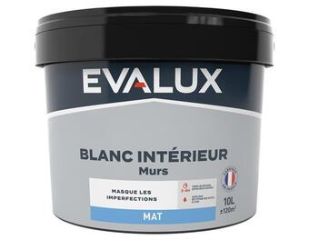Brico Dépôt Evalux peinture blanche intérieure, murs mat 10 l offre