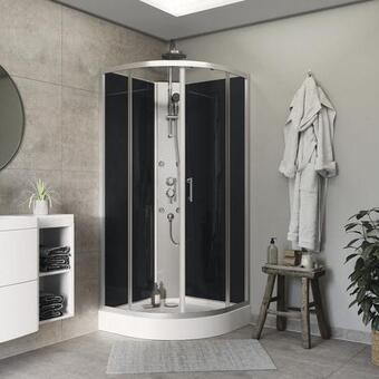 Brico Dépôt Goodhome cabine de douche hydromassante onega l. 85 x l. 85 x h. 225 cm offre